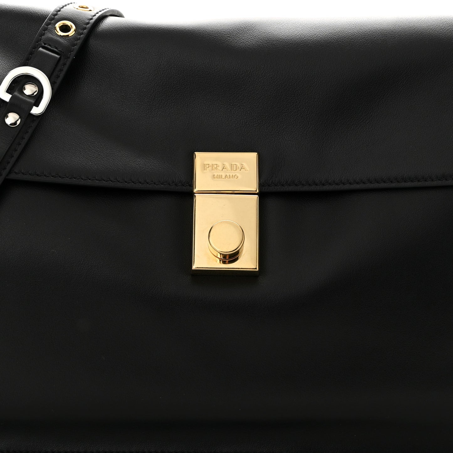 Calfskin Large Soft Sound Shoulder Bag Black
