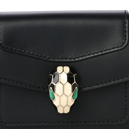Bulgari Calfskin Serpenti Forever Purse Card Holder Black 7 of 13