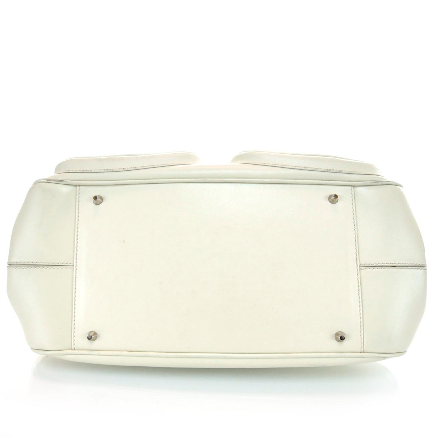 Leather Medium Detective Satchel White