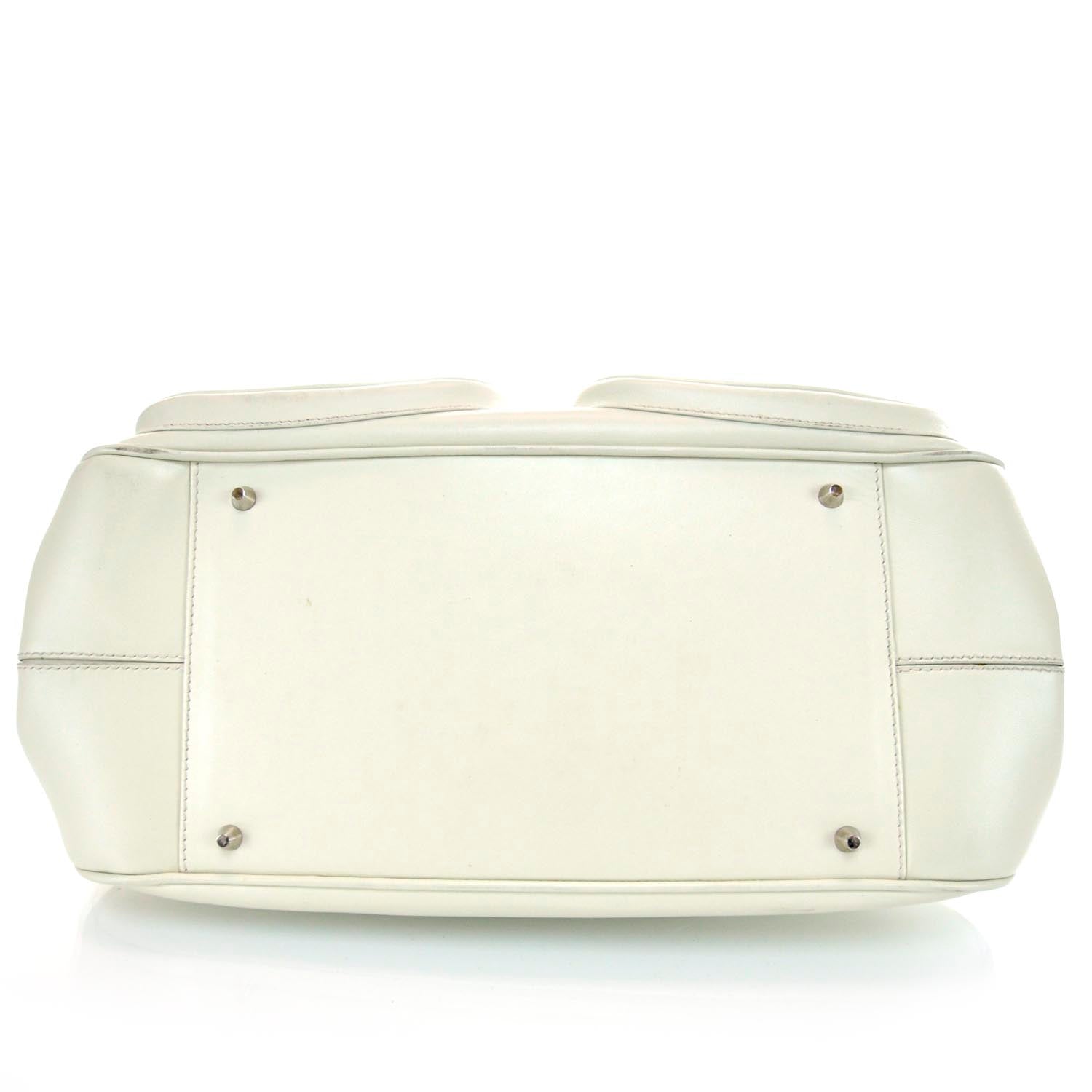 Christian Dior Leather Medium Detective Satchel White 5 of 9
