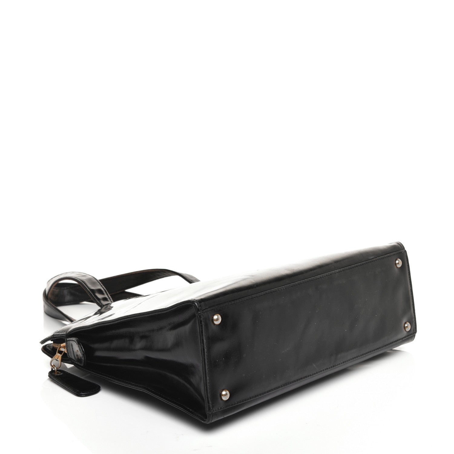 Chanel Patent Logo Shoulder Bag Black 4 of 9