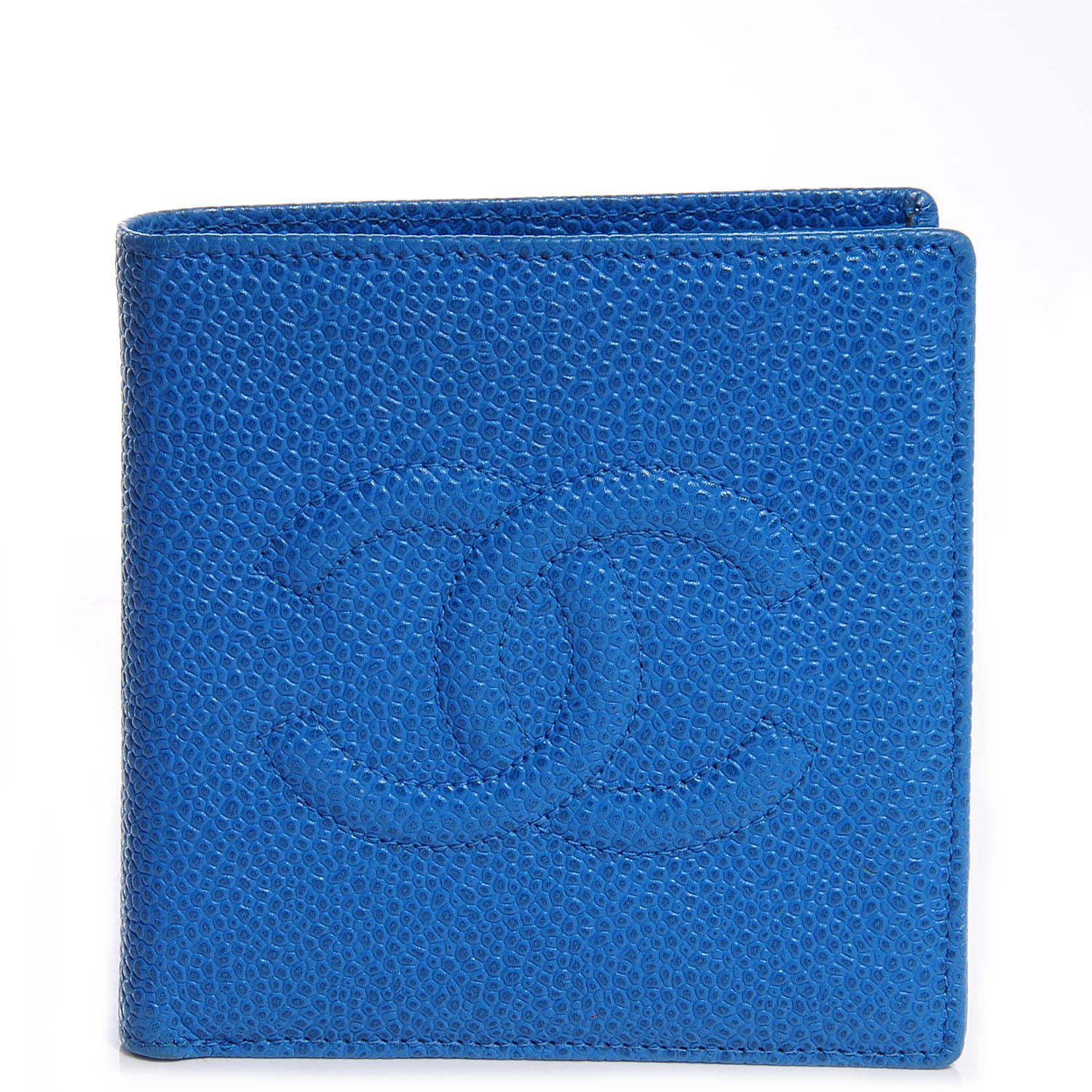 Chanel Caviar CC Bi-Fold Wallet Blue 1 of 8