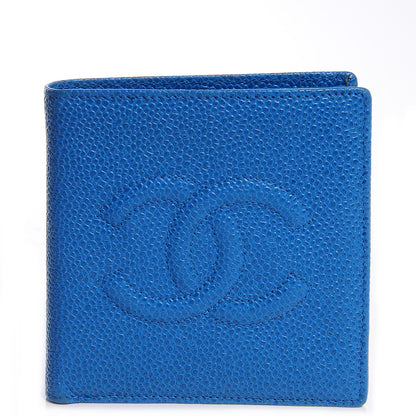 Chanel Caviar CC Bi-Fold Wallet Blue 1 of 8