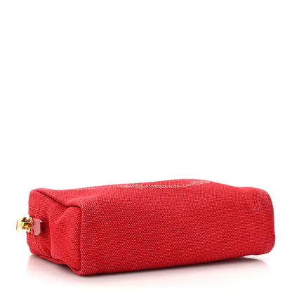 Prada Canvas Canapa Logo Pouch Rosso 4 of 9