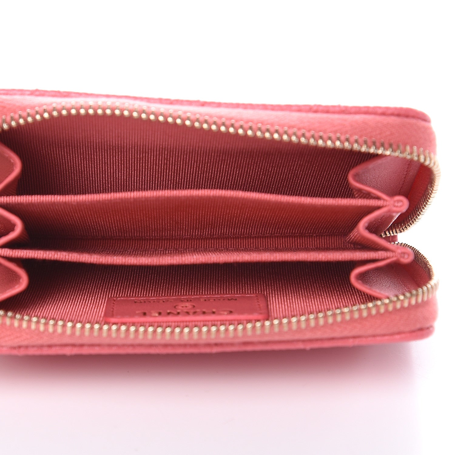 Chanel Caviar Quilted Zip Coin Purse Dark Pink 5 of 8