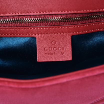 Gucci Velvet Matelasse Small GG Marmont Shoulder Bag Light Raspberry Rose 6 of 7
