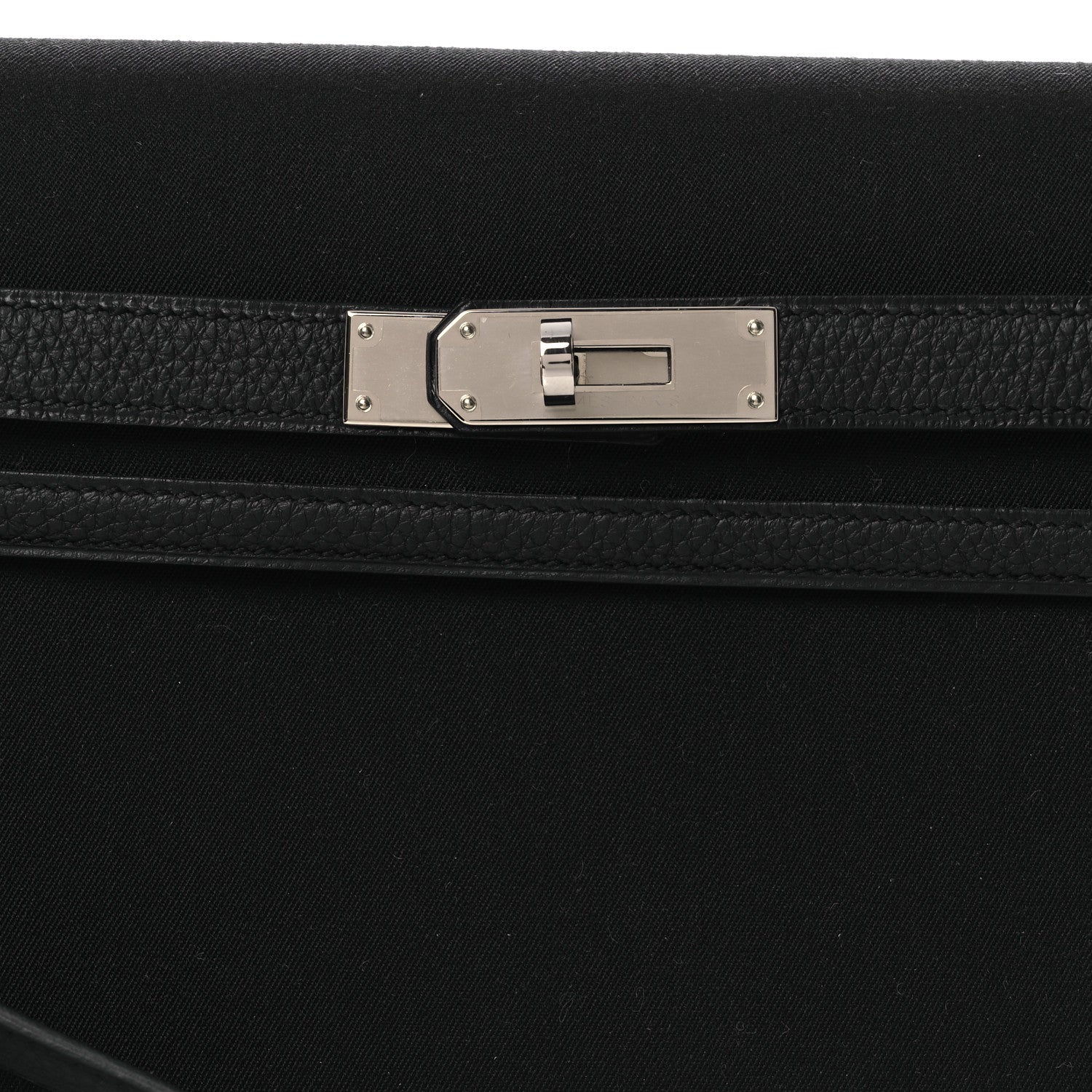 Hermes Woolycot Togo Kelly Depeches 25 Pouch Black 8 of 12