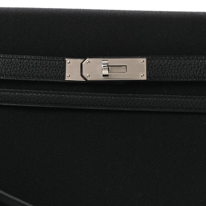 Hermes Woolycot Togo Kelly Depeches 25 Pouch Black 8 of 12