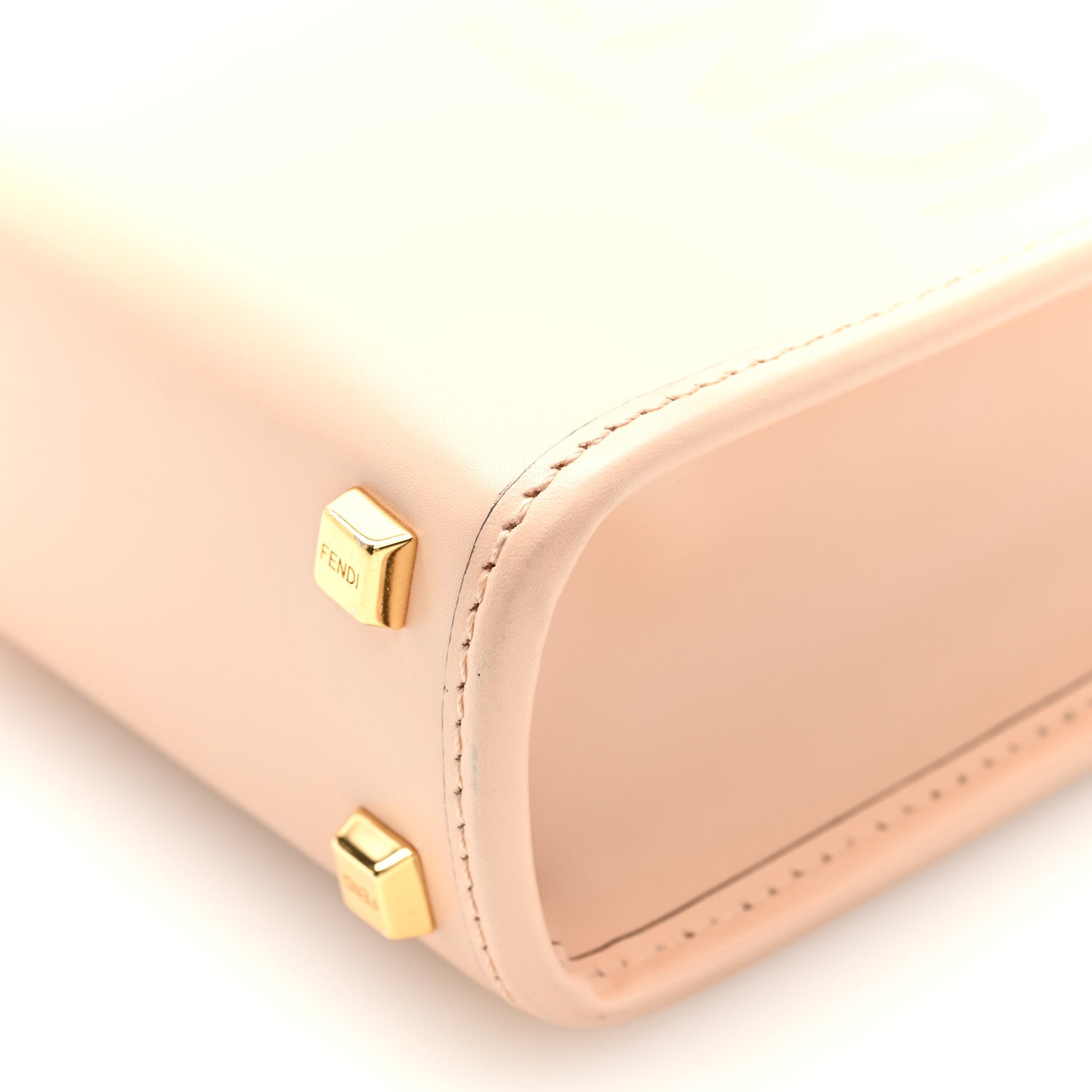 Fendi Vitello King Plexiglass Logo Embossed Mini Fendi Sunshine Shopper Tote Light Rose 10 of 10