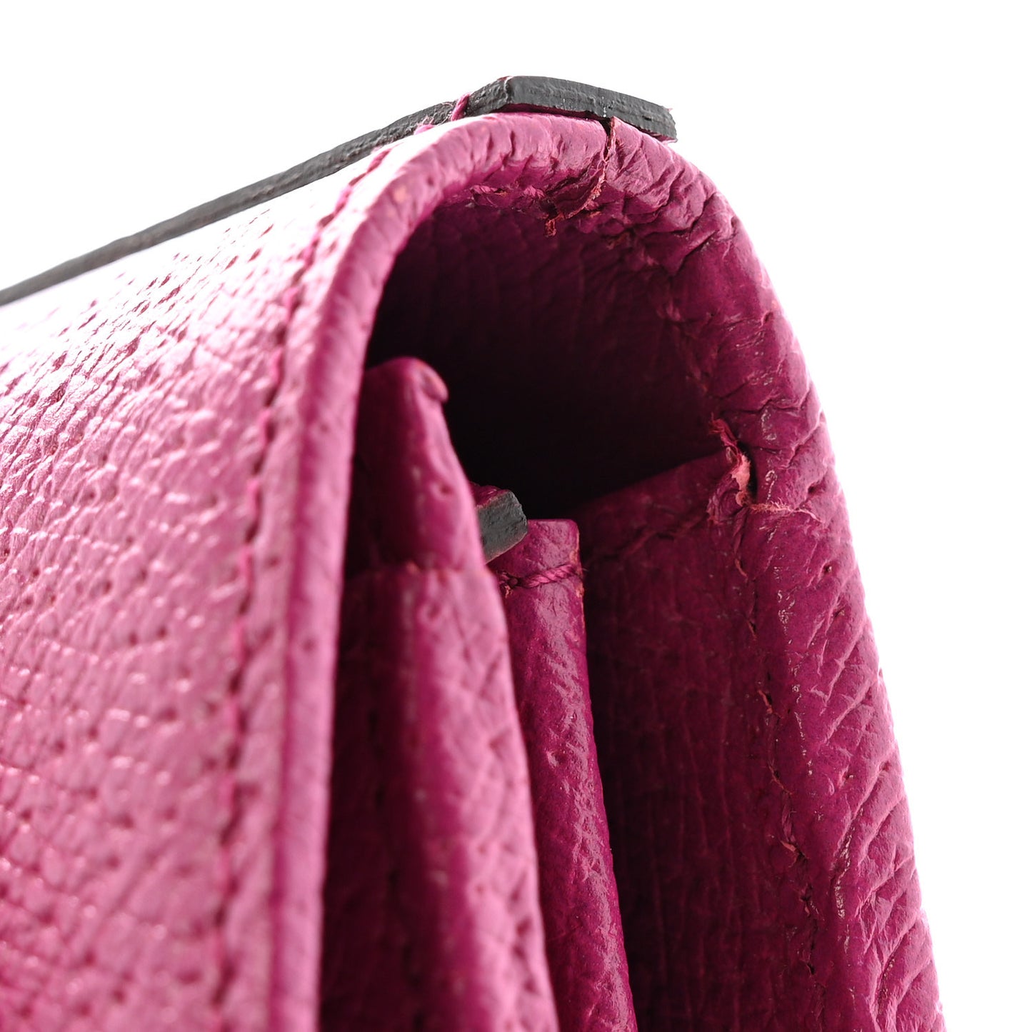 Calfskin GG Monogram Continental Wallet Beige Fuchsia