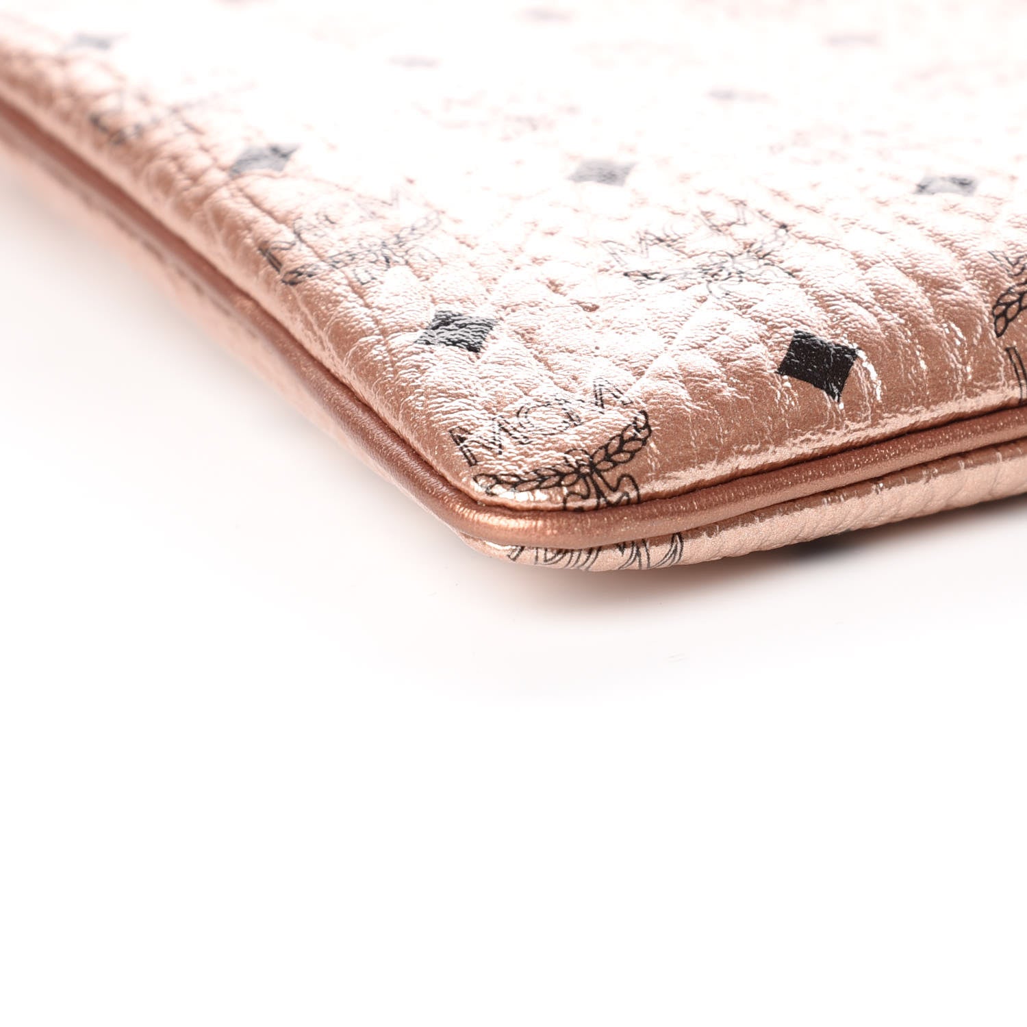 MCM Metallic Visetos Medium Crossbody Pouch Champagne 9 of 10