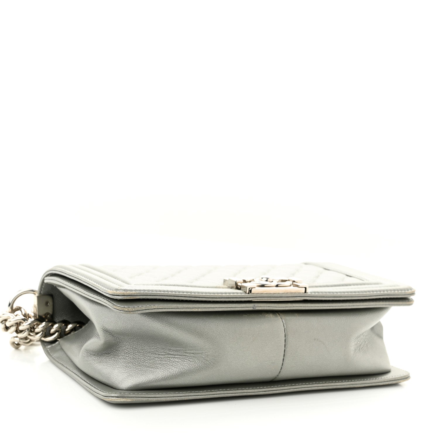 Chanel Caviar Quilted Medium Boy Flap Light Grey 4 of 12