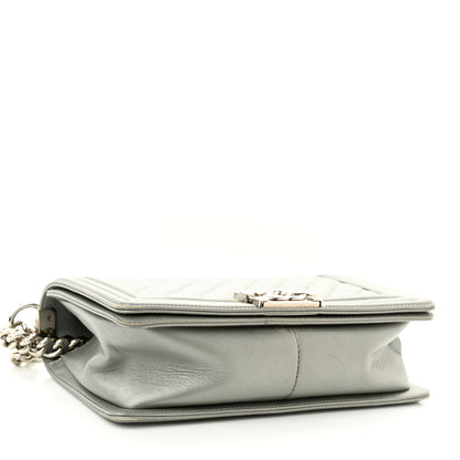 Chanel Caviar Quilted Medium Boy Flap Light Grey 4 of 12