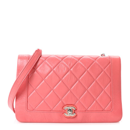 Chanel Crumpled Calfskin Quilted Bi Vintage Small Single Flap Pink 1 of 10