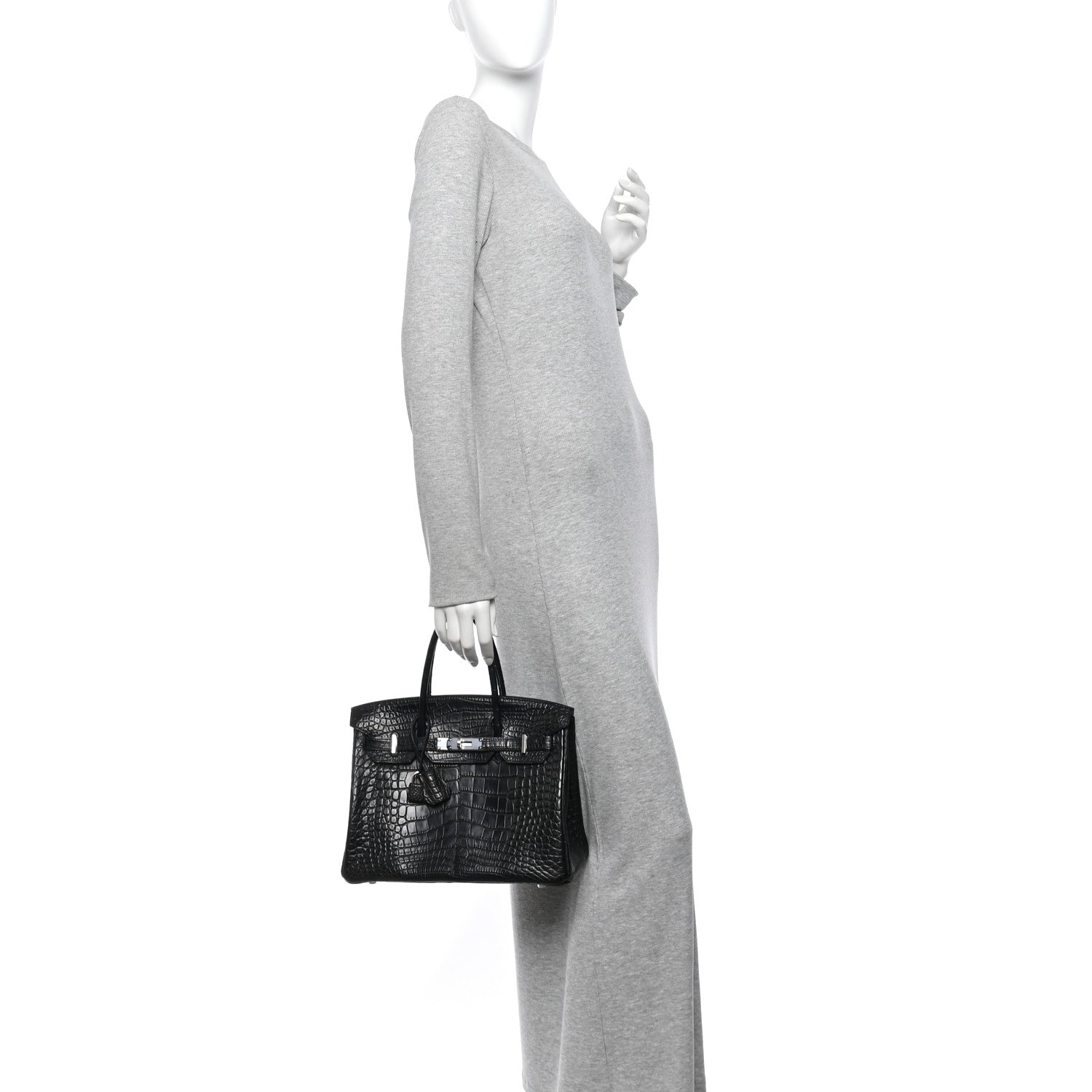 Hermes Matte Alligator Birkin 30 Black 3 of 13