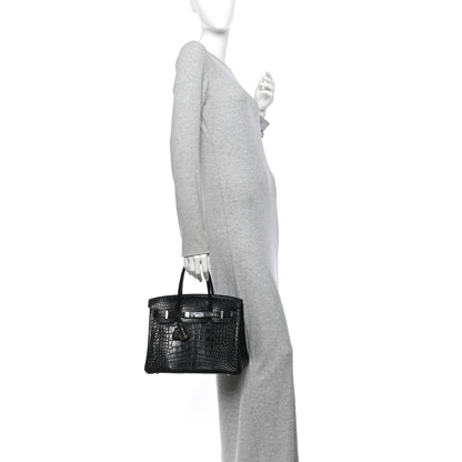 Hermes Matte Alligator Birkin 30 Black 3 of 13