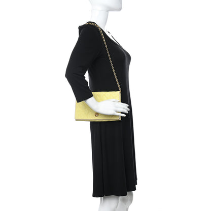 Chanel Straw Woven Quilted Flap Yellow 2 of 21