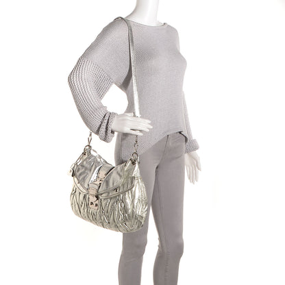 Miu Miu Leather Matelasse Coffer Silver 2 of 10