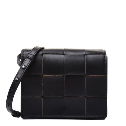 Bottega Veneta Lambskin Maxi Intrecciato Mini Cassette Crossbody Bag Black 1 of 18
