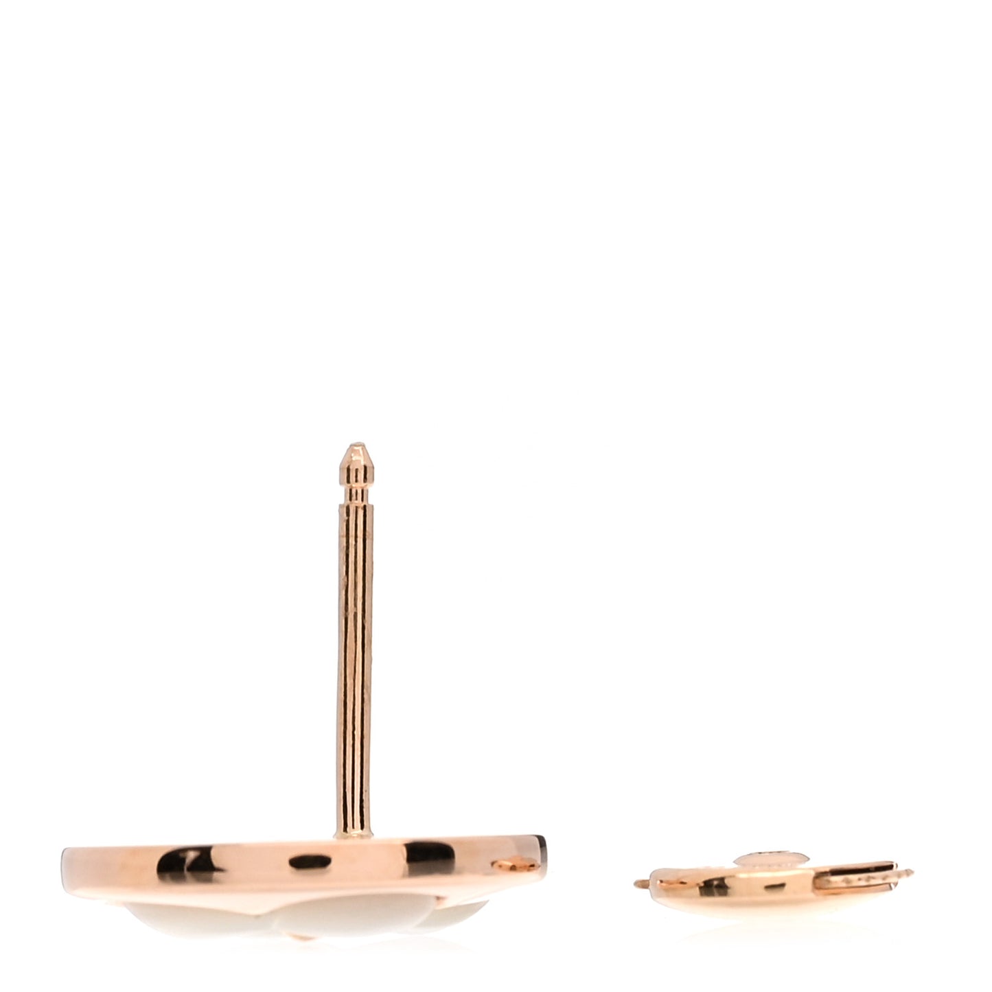 18K Pink Gold Mother of Pearl Color Blossom Sun Stud Earring