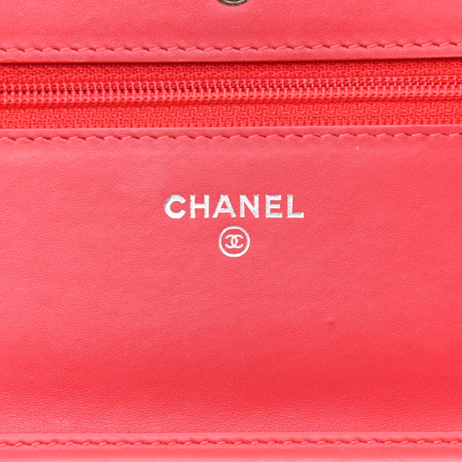 Chanel Patent Quilted Wallet On Chain WOC Red 6 of 11