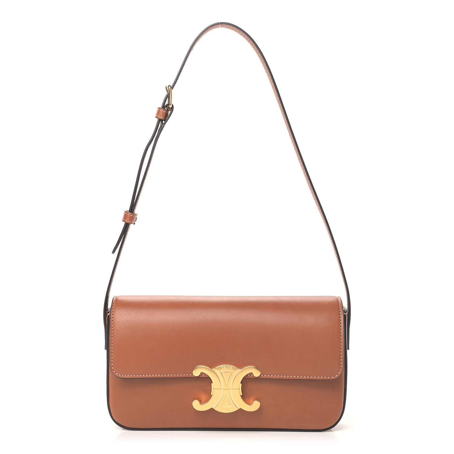 Celine Natural Calfskin Triomphe Shoulder Bag Tan 1 of 6