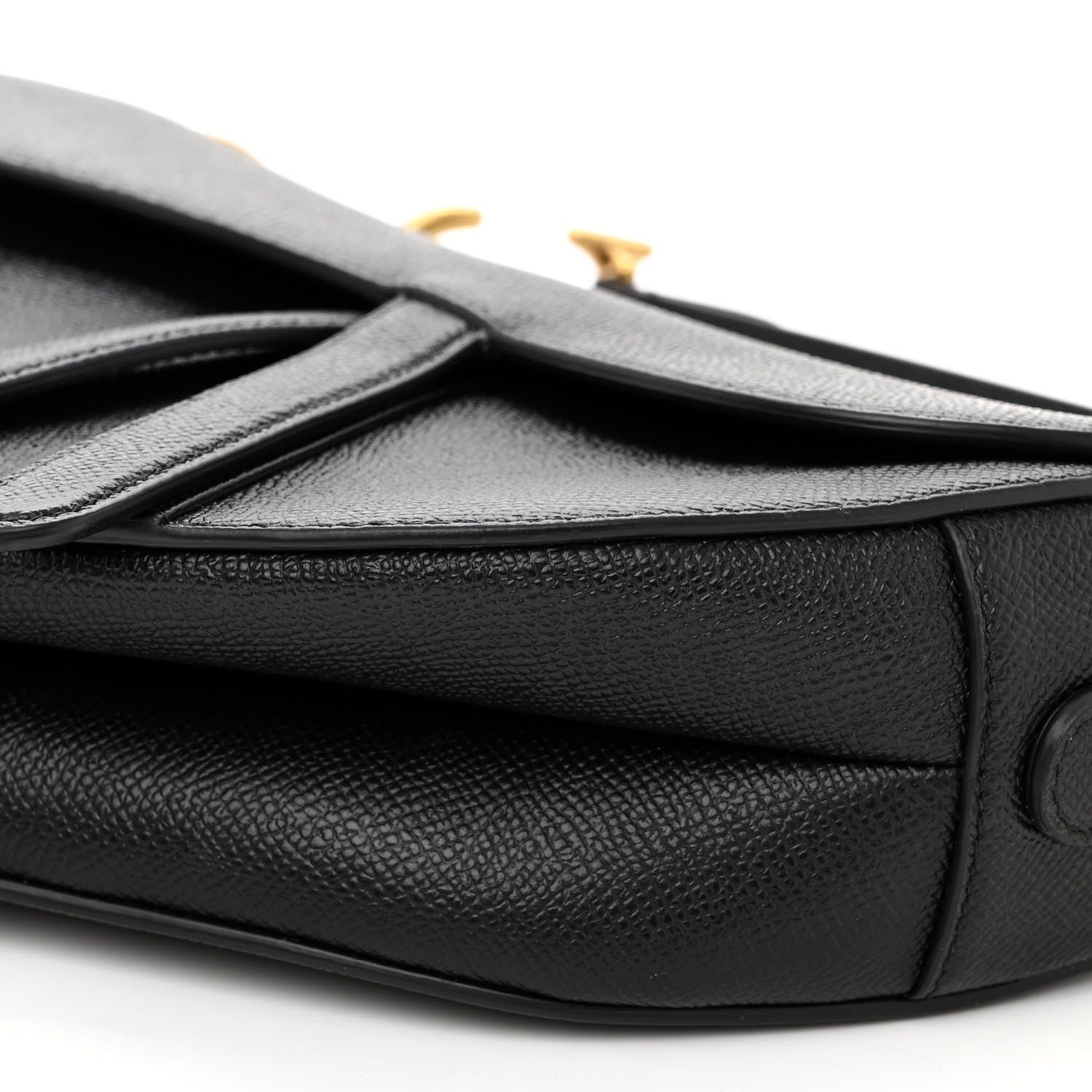 Christian Dior Grained Calfskin Saddle Bag Black 9 of 9