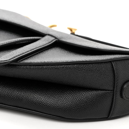 Christian Dior Grained Calfskin Saddle Bag Black 9 of 9