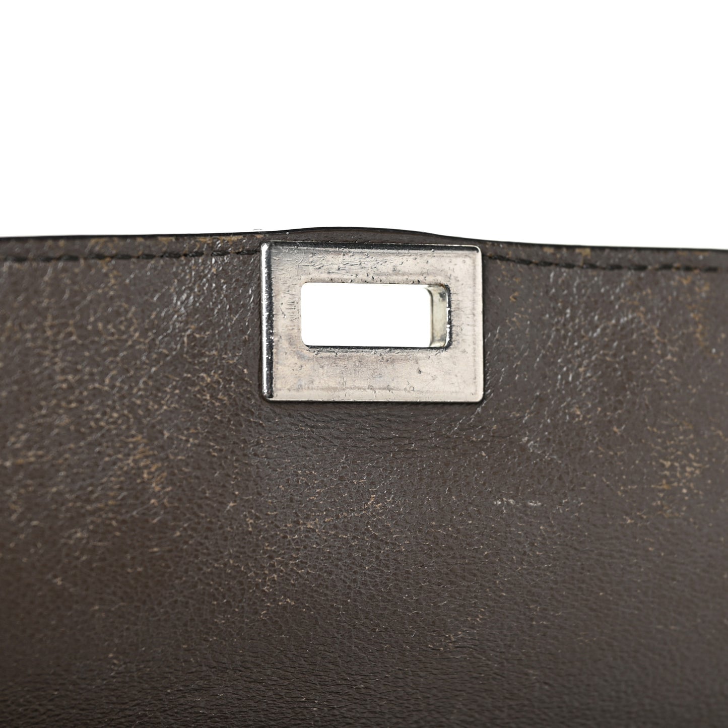 Smooth Calfskin Suede Large Tri-Color Trapeze Brown