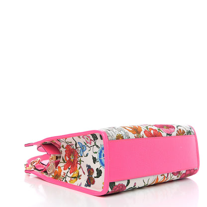 Gucci Canvas Medium Flora Tote Fuchsia 3 of 9