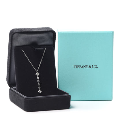 Tiffany Platinum Diamond Grace Drop Pendant Necklace 6 of 6