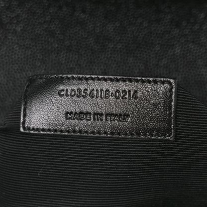 Saint Laurent Grain De Poudre Matelasse Chevron Large Monogram Satchel Black 8 of 13