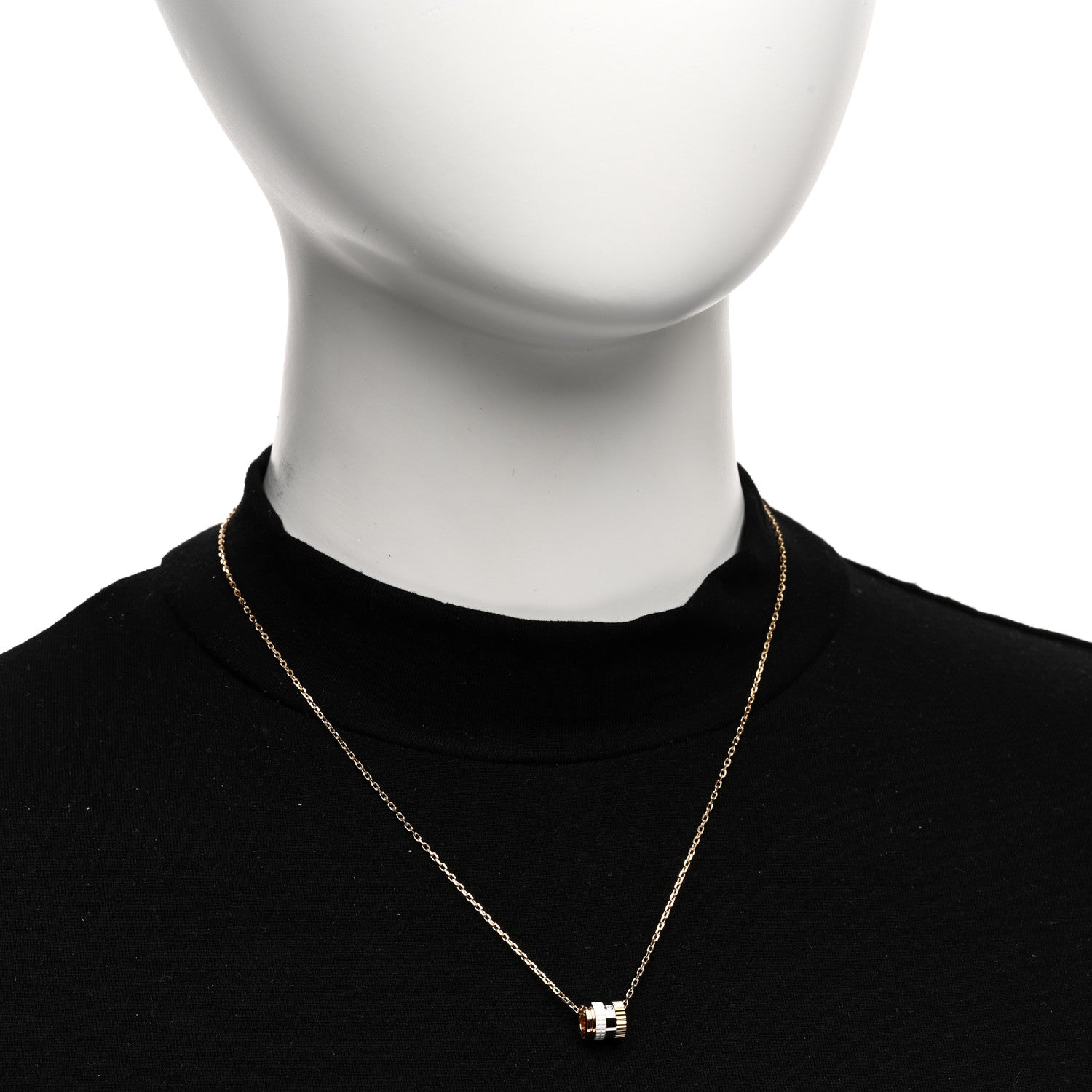 Boucheron 18K White Yellow Rose Gold Diamond Ceramic Quatre Mini Ring Pendant Necklace 2 of 4