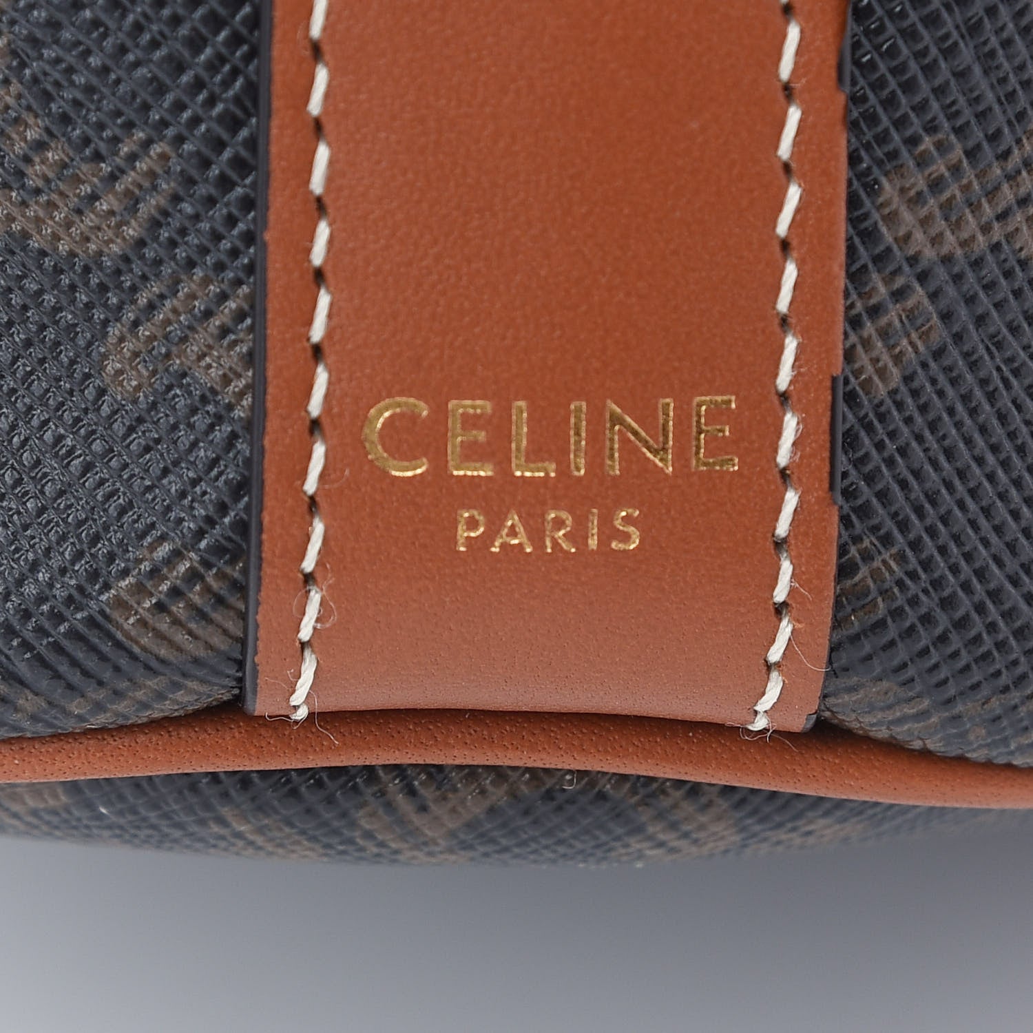 Celine Triomphe Canvas Calfskin Small Drawstring Bucket Bag Tan 6 of 8