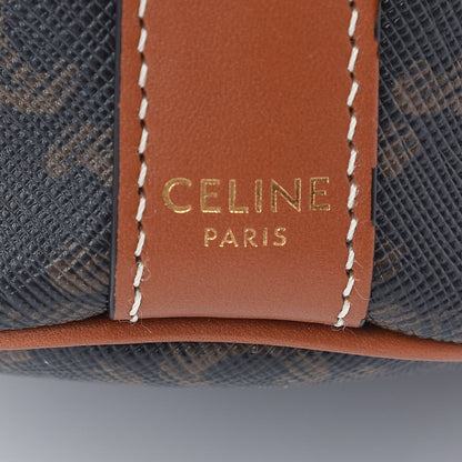 Celine Triomphe Canvas Calfskin Small Drawstring Bucket Bag Tan 6 of 8