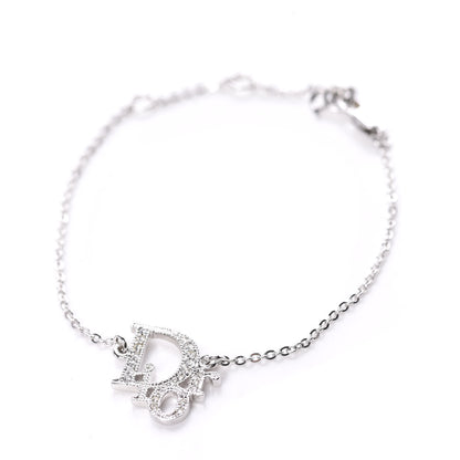 Christian Dior Crystal Logo Bracelet Silver 1 of 3