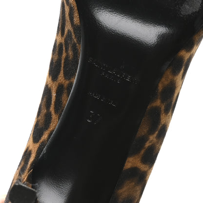 Saint Laurent Suede Leopard Printed Anja Pumps 37 Natural Coffee 7 of 9