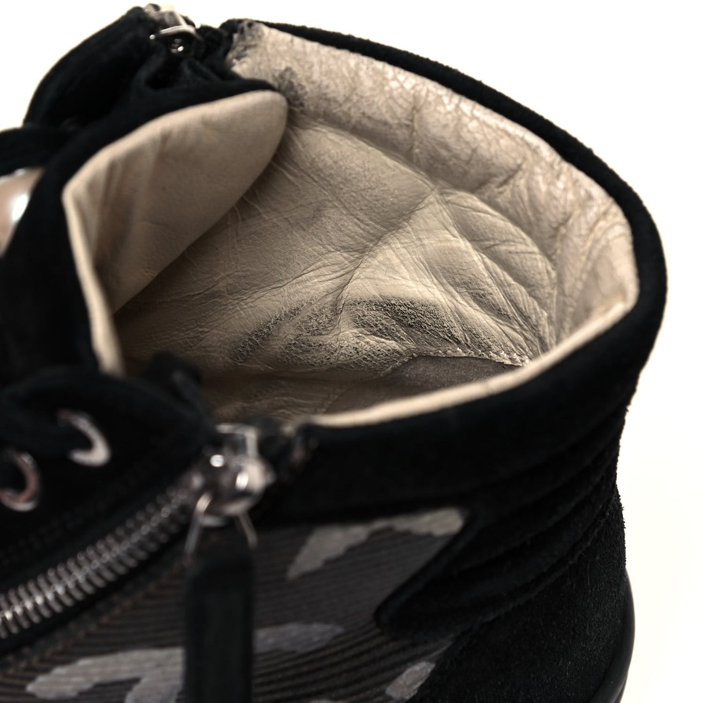 Canvas Suede CC Star Zipped High Top Sneakers 36 Black