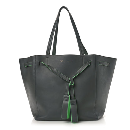 Celine Smooth Calfskin Small Tassel Cabas Phantom Gray Green 1 of 8