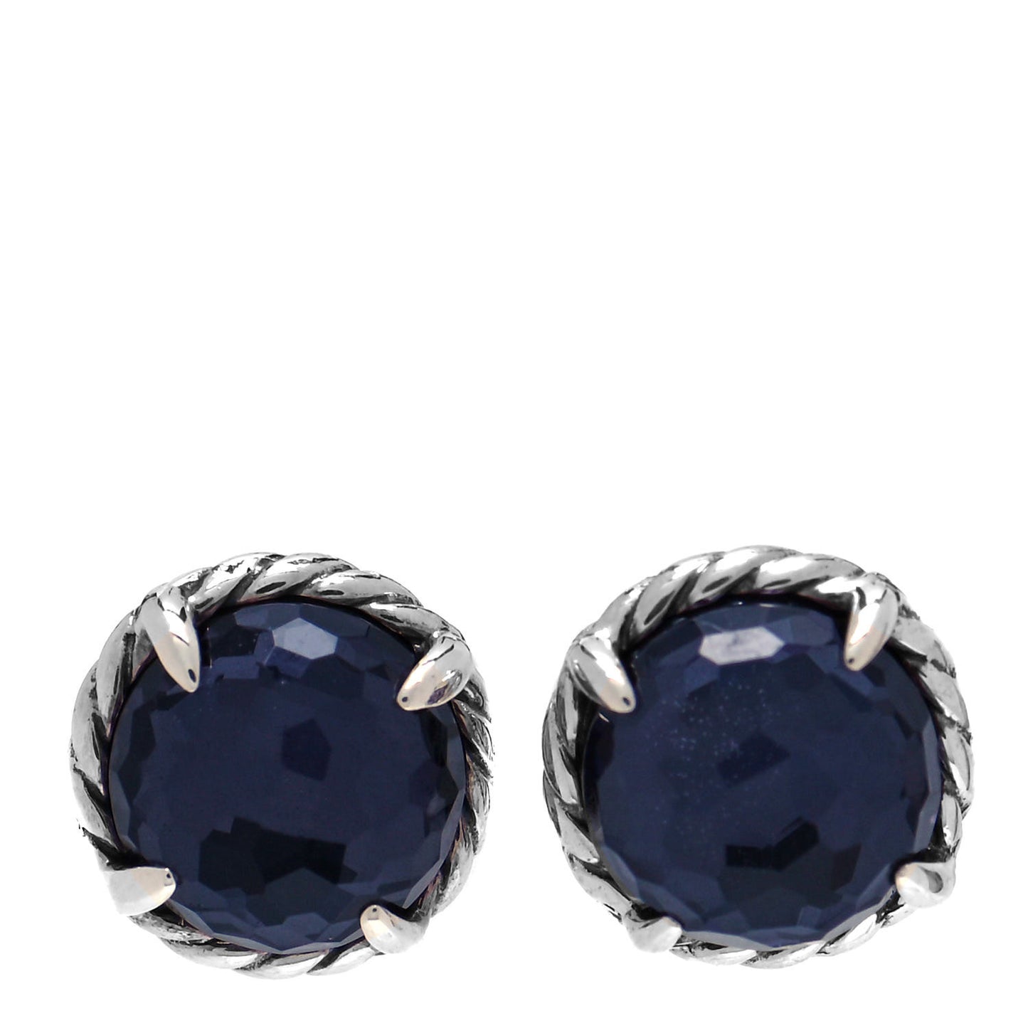 Sterling Silver Black Orchid 8mm Chatelaine Earrings