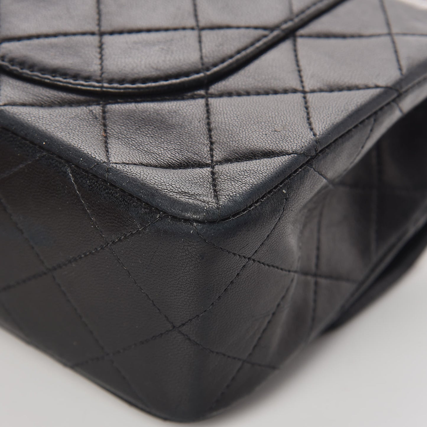 Lambskin Quilted Small Double Flap Black