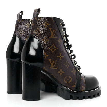 Louis Vuitton Patent Calfskin Monogram Star Trail Ankle Boots 39 Black 4 of 7