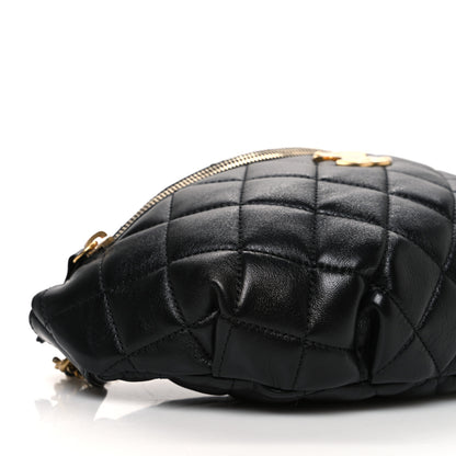 Chanel Shiny Lambskin Quilted Belt Bag Black 9 of 11