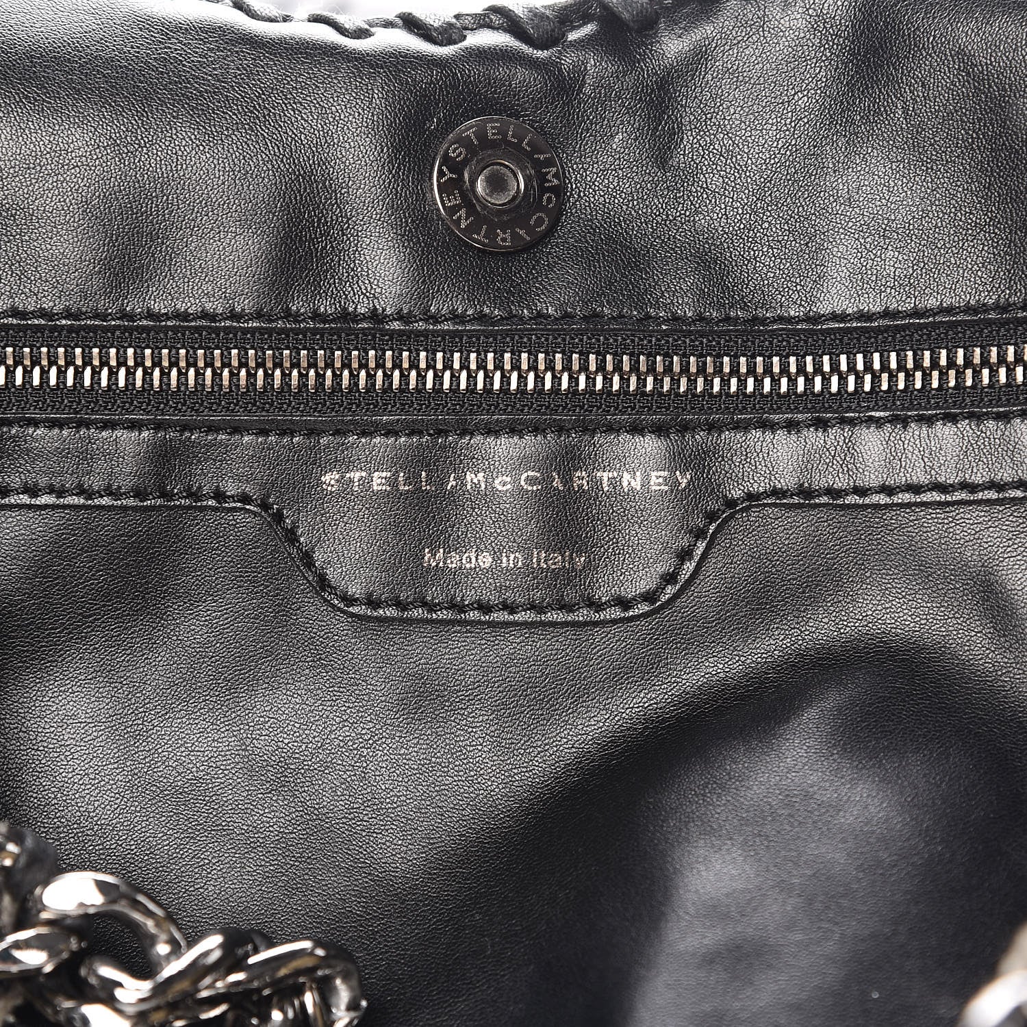 Stella McCartney Shaggy Deer Shearling Chain Falabella Tote Black 6 of 6