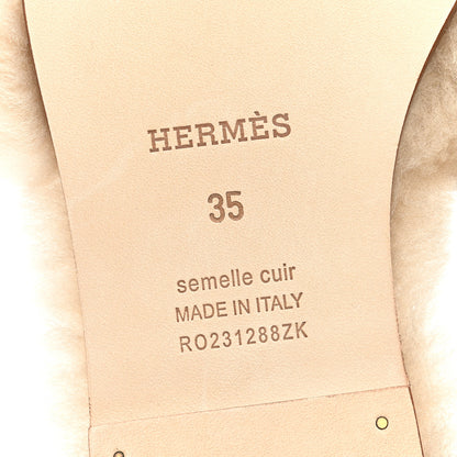 Hermes Woolskin Oran Sandals 39 Beige Argile 6 of 8