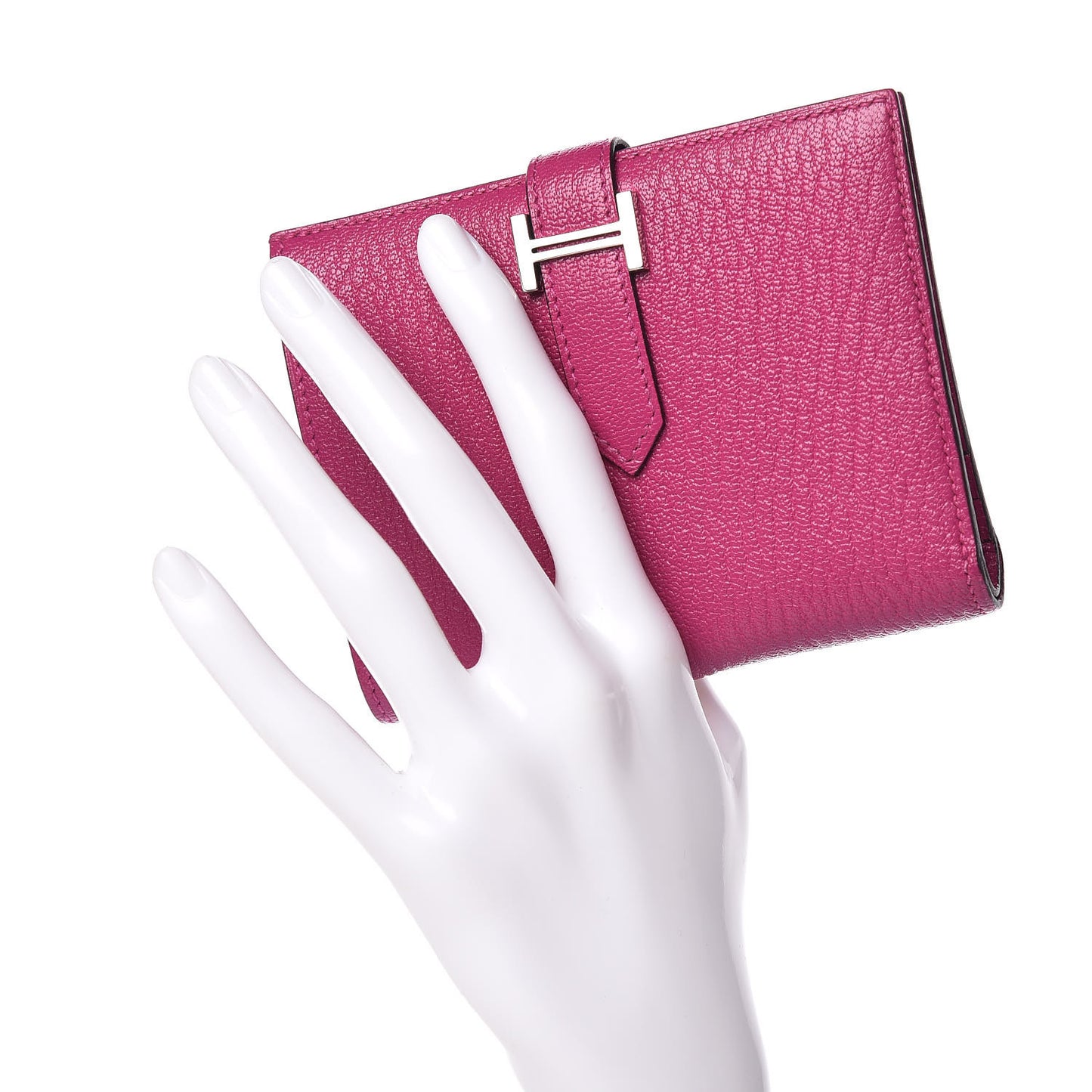 Chevre Mysore Bearn Compact Wallet Rose Pourpre