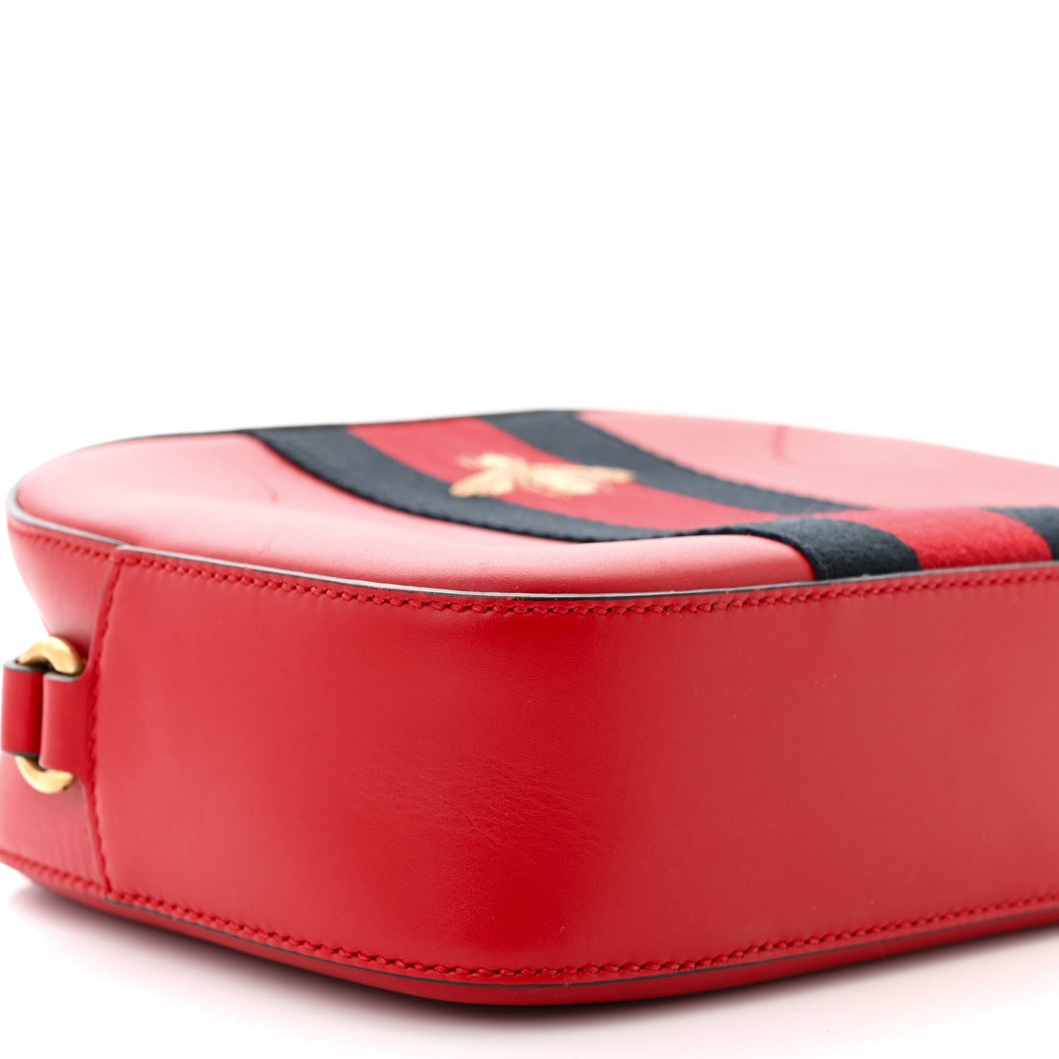 Gucci Calfskin Web Small Webby Bee Shoulder Bag Red 9 of 11