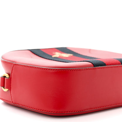 Gucci Calfskin Web Small Webby Bee Shoulder Bag Red 9 of 11