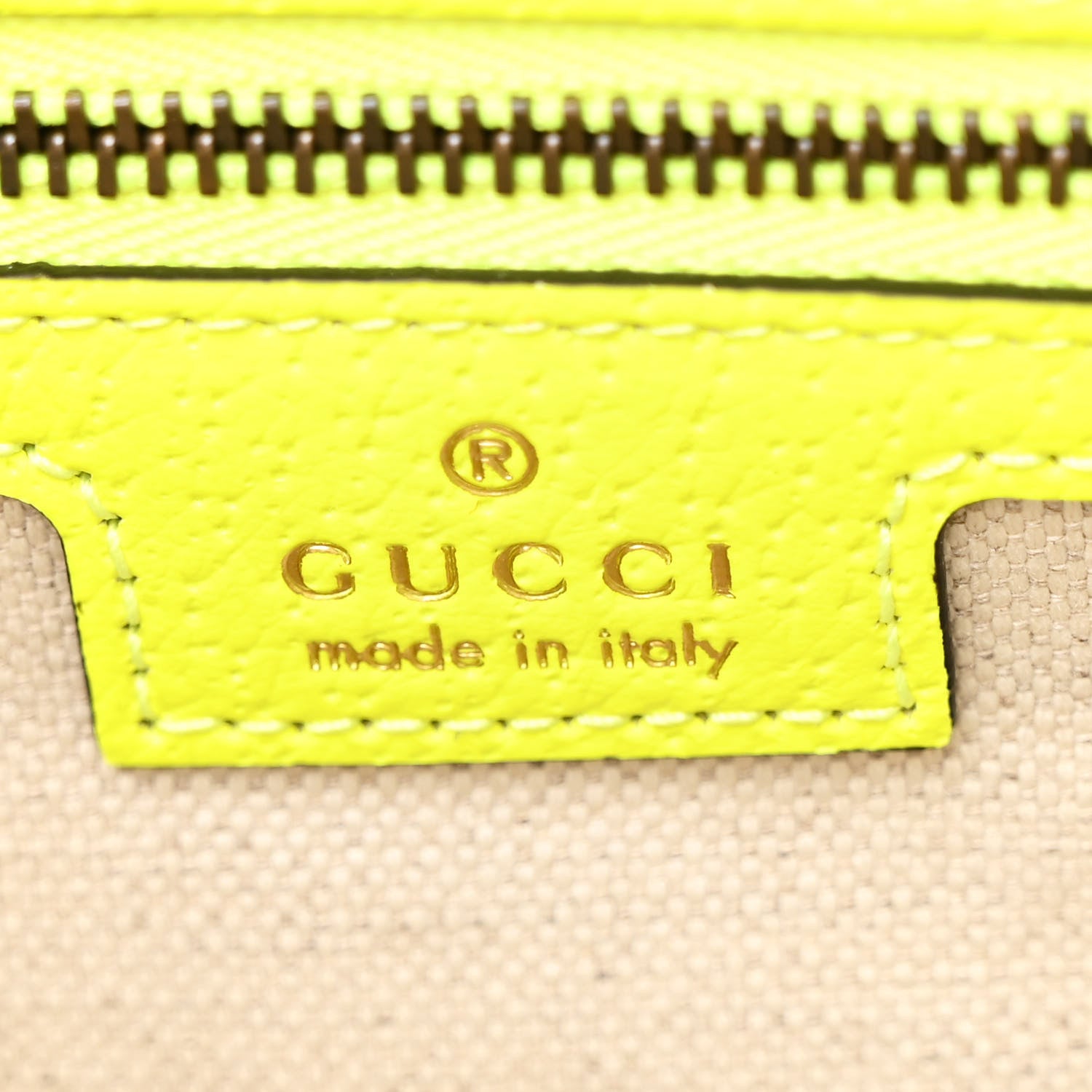 Gucci GG Supreme Monogram Textured Dollar Calfskin Web Ophidia Wristlet Shoulder Bag Beige Ebony Yellow 6 of 10