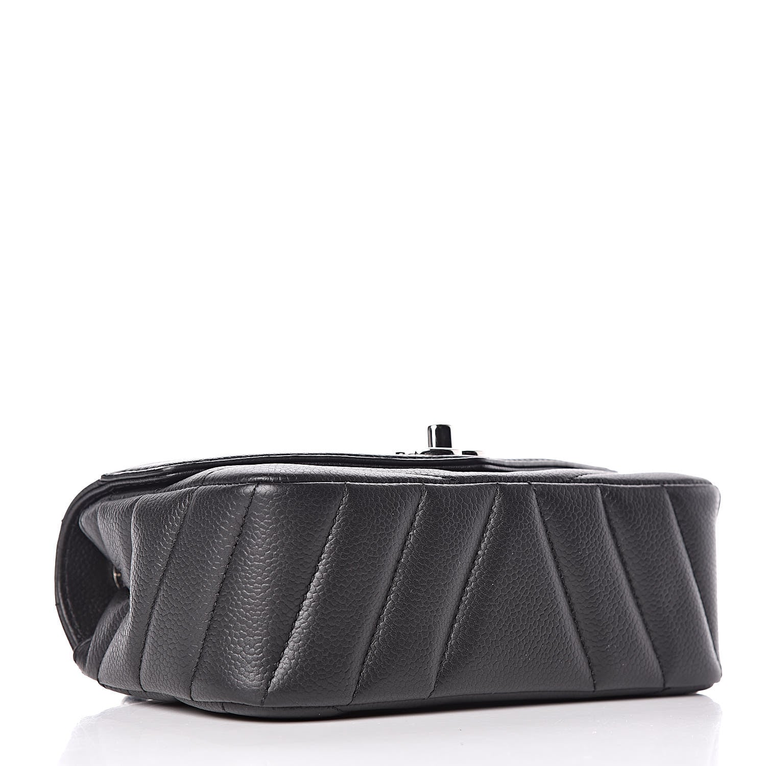 Chanel Caviar Chevron Quilted Small Single Flap Black 4 of 11